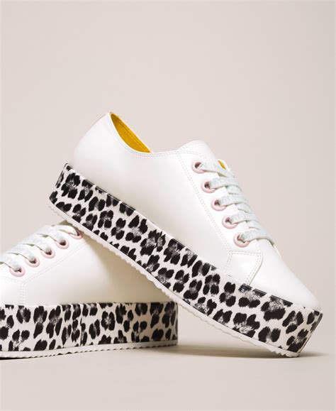 Animal print platform trainers Woman, Black | TWINSET Milano