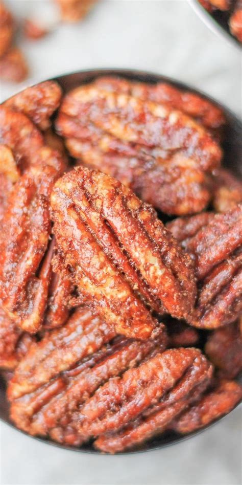 Texas Glazed Pecans - sweet + spicy snack! | Glazed pecans, Spicy snacks, Sweet and spicy