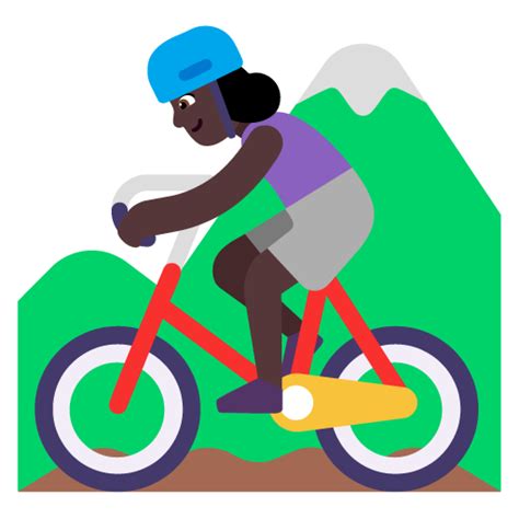 🚵🏿‍♀️ Woman Mountain Biking: Dark Skin Tone Emoji Meaning - From Girl & Guy - Emojisprout