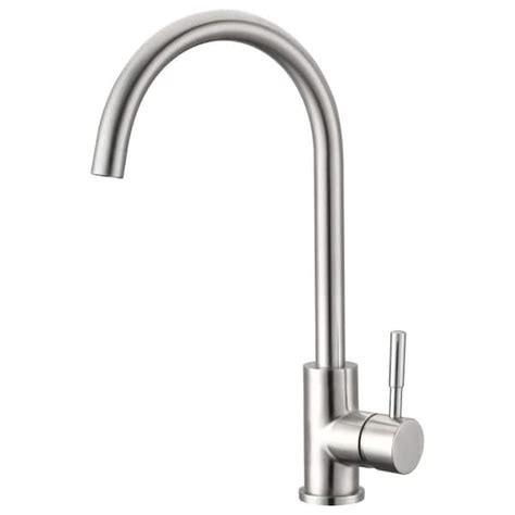 Single Hole Single-Handle Kitchen Faucet in Brushed Nickel YPG312 - The Home Depot