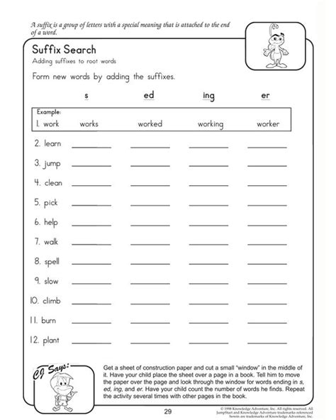 Suffix Search - English Worksheets for 2nd Grade | Suffixes worksheets, 2nd grade worksheets ...