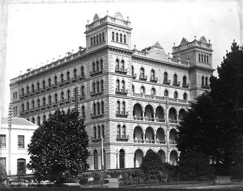 The original Grand Hotel on Spring St,Melbourne in Victoria in 1886.The ...