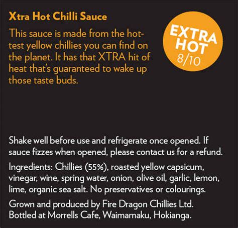 Chilli Sauce Ingredients - Fire Dragon Chillies