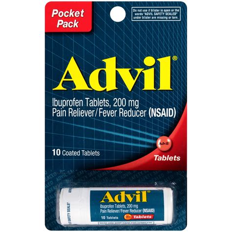 Advil Pain Reliever and Fever Reducer, Ibuprofen 200Mg for Pain Relief ...