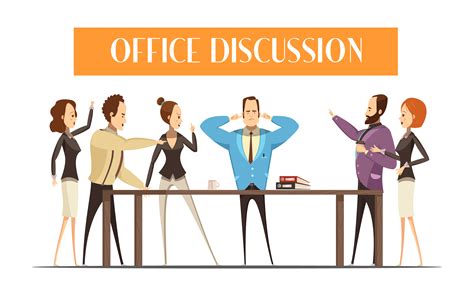 Büro-Diskussions-Karikatur-Art-Illustration - Download Kostenlos Vector ...