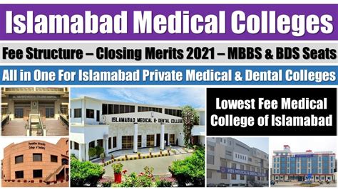 All Islamabad Private Medical & Dental Colleges Fee Structure, Closing Merits, No. of Seats ...