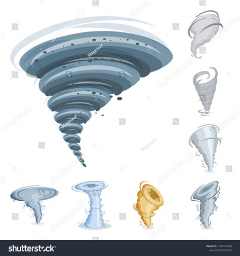 Whirlwind Tornado Vector Cartoon Icon Setvector Stock Vector (Royalty ...