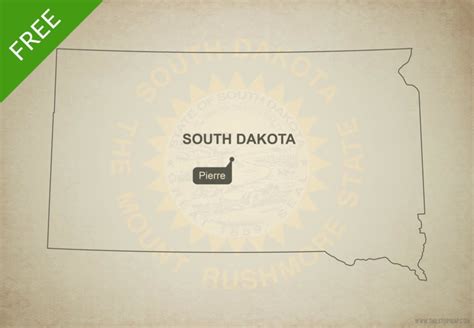 Free vector map of South Dakota outline | One Stop Map