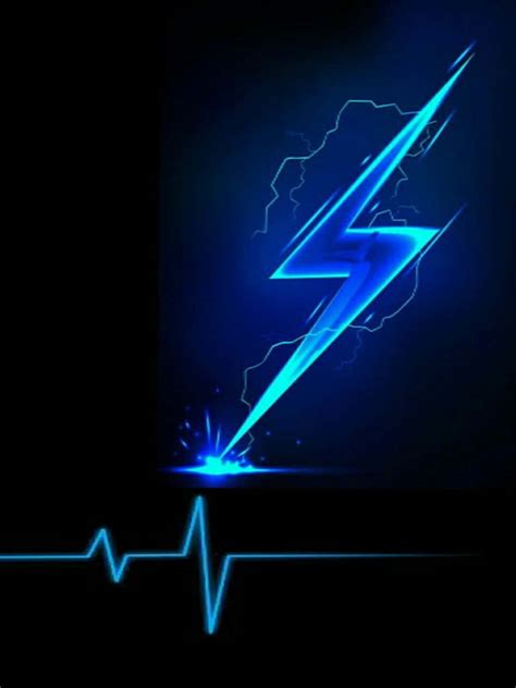 Download Electrifying Blue Neon Lightning And Heart Rate Logo Wallpaper ...