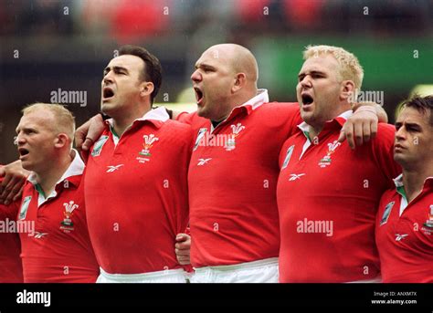 RUGBY WORLD CUP WALES V ARGENTINA WELSH PLAYERS DURING THE NATIONAL ...