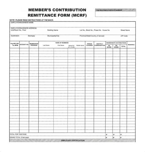 Remittance Envelope Template