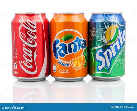 Coca-Cola, Fanta and Sprite Cans Editorial Stock Image - Image of ...