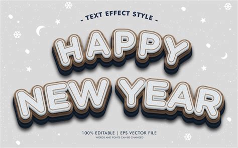 Premium Vector | Happy new year text effects style