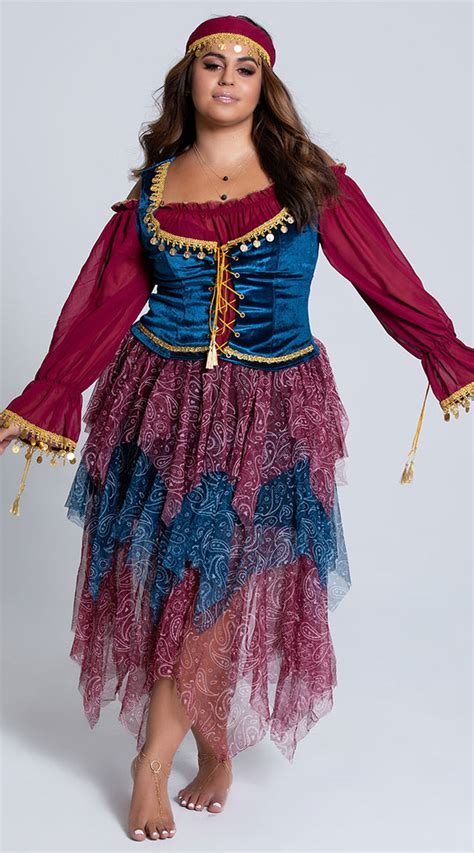 Plus Size Gypsy Costume, Plus Size Street Performer Costume - Yandy.com