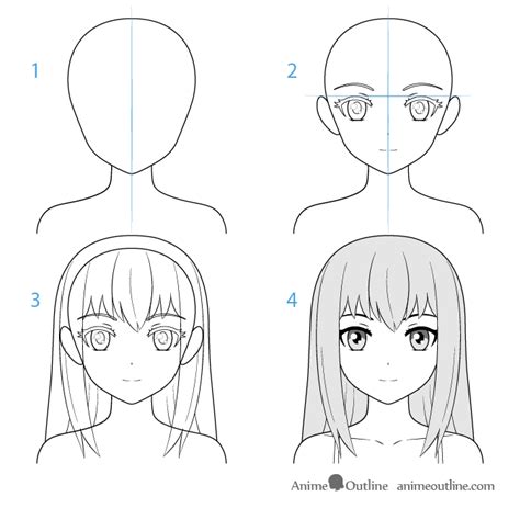 Easy Drawing Of Anime Face - How To Draw A Anime Girl Face Step By Step Anime Girl Sketch