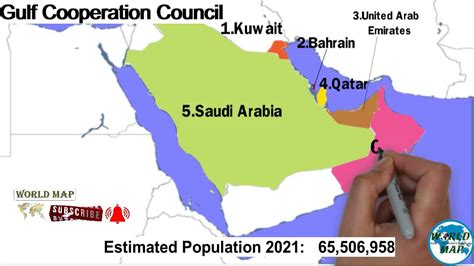 Gulf Cooperation Council (GCC) / Member Countries of GCC / Gulf Countries (A Series of World Map ...