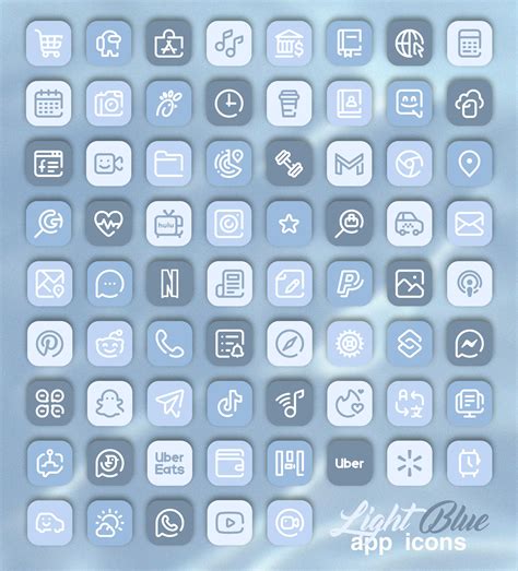 Light Blue App Icons for iOS 14 & Android - Free Aesthetic Baby Blue Icons