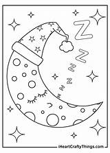 Moon Phases Coloring Pages Kids sketch template