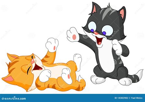 Kittens playing stock vector. Illustration of clipart - 14382982