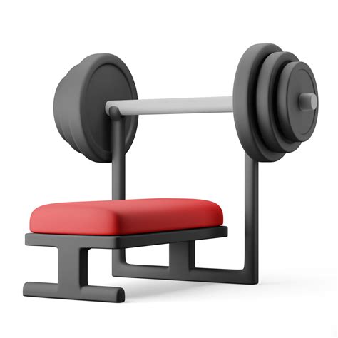 bench press with heavy barbell gym equipment 3d icon illustration ...