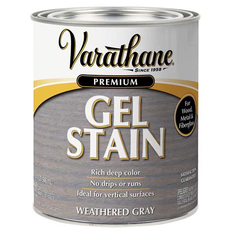 Varathane 1 qt. Weathered Gray Semi-Transparent Interior Wood Gel Stain ...