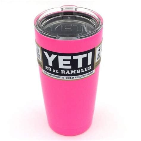 New Pink Powder Coated YETI 20oz Rambler Insulated Hot & Cold Tumbler ...