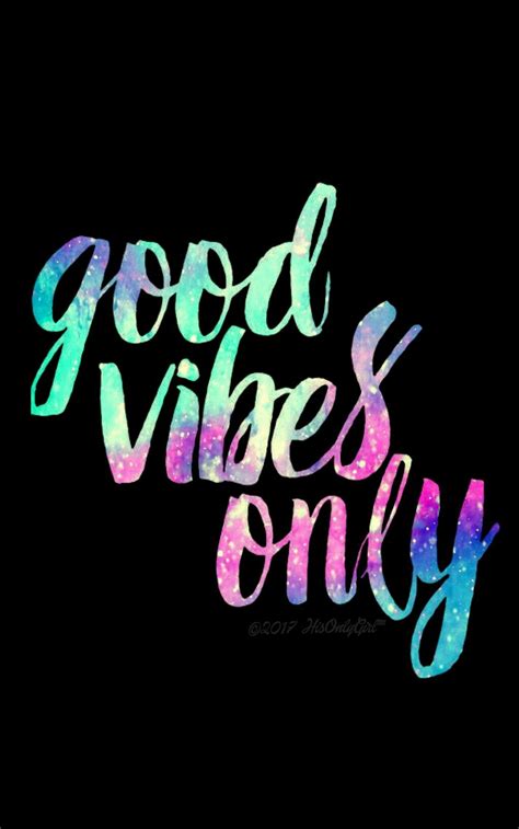 the words good vibes only are painted in bright colors