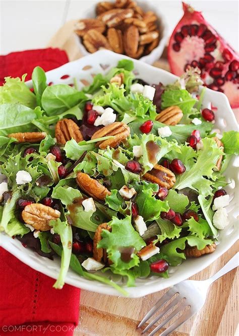 Mixed Green Salad with Pomegranate Seeds, Feta and Pecans | Recipe | Salad mixed greens ...