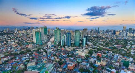 Manila Skyline. Night View of Makati, the Business District of Metro ...