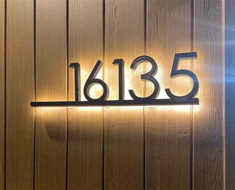 Lighted House Numbers Modern Mid Century LED Backlit Address - Etsy | Modern house number, Led ...