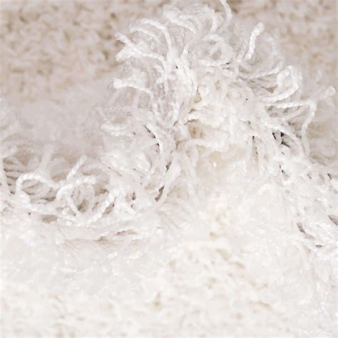 Snow White 8' x 10' Solid Shag Rug | eSaleRugs