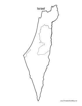 Printable Israel Map Coloring Page