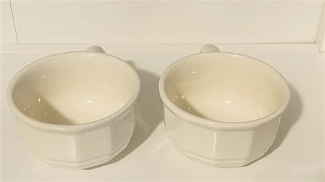 White Stoneware Mugs Vintage Ceramic Set of Mugs Home Decor | Etsy