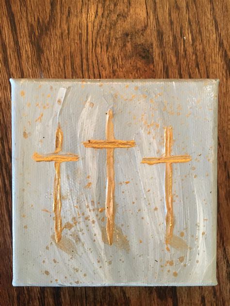 3 Crosses Painting on Canvas - Etsy UK