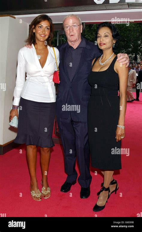 Sir Michael Caine with his wife Shakira and daughter Natasha, arriving at The Odeon Leicester ...