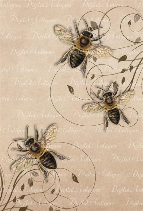 Vintage Bees Printable Images Digital Download | Bee art, Bee tags, Vintage bee