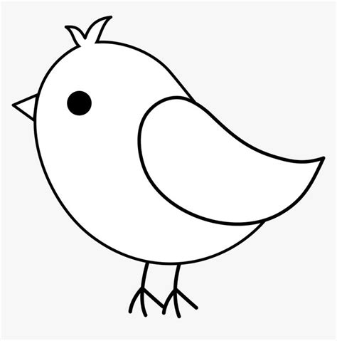 Clip Art Colorable Bird Drawing A - Cute Bird Clip Art, HD Png Download ...