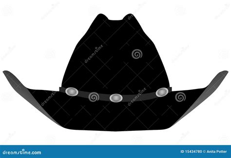 Sombrero de vaquero negro ilustración del vector. Ilustración de plata - 15434780