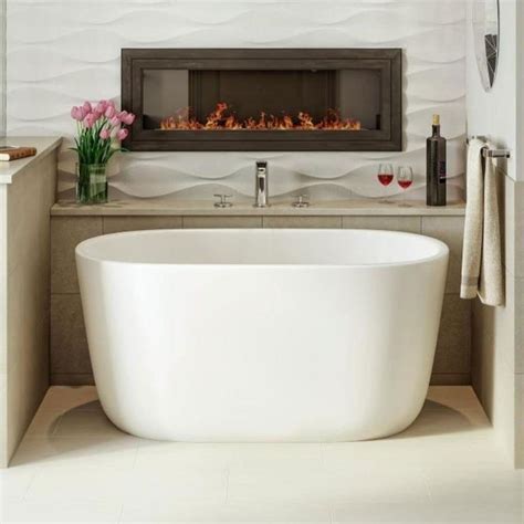 Lullaby Nano 51 Inch Small Freestanding Solid Surface Bathtub - White | Bathtubs for small ...