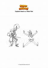 Coloring page Captain Hook Vs Peter Pan  Supercoloredcom sketch template