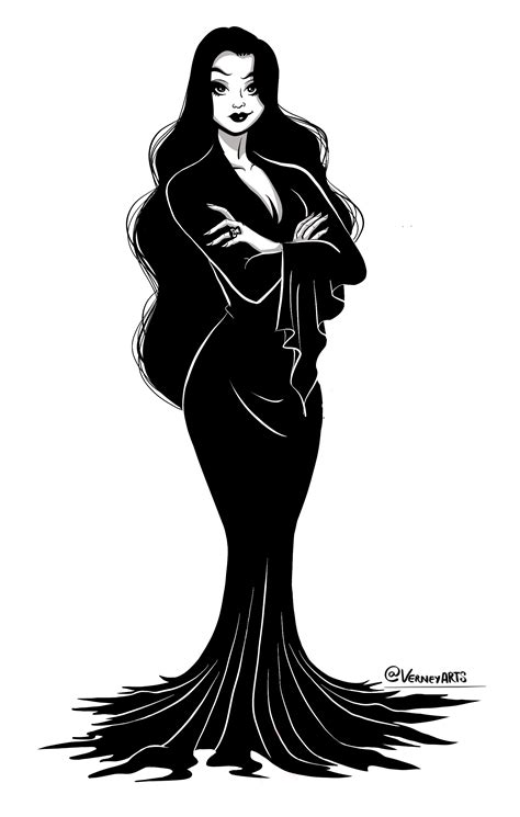 Morticia Addams drawing made with procreate | Family art, Gomez and ...