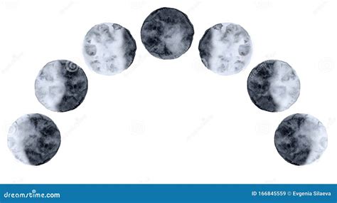 Watercolor Lunar Eclipse Isolated on White Background Modern Space ...