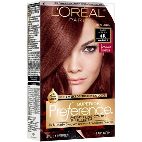 L'Oreal Paris Superior Preference Permanent Hair Color, 4R Dark Auburn ...