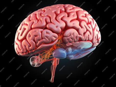 Premium AI Image | A human brain with veins and arteries