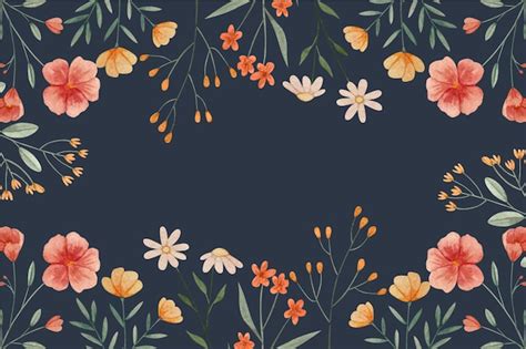 Hand painted watercolor floral wallpaper: Free Vector Templates - HD ...