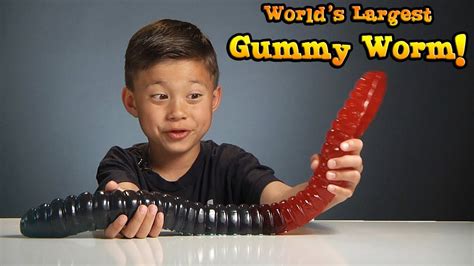 WORLD'S LARGEST GUMMY WORM vs. KID! - YouTube