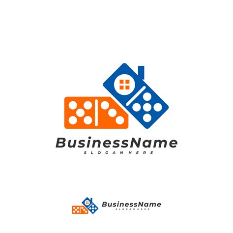 Domino House logo vector template, Creative Domino logo design concepts ...