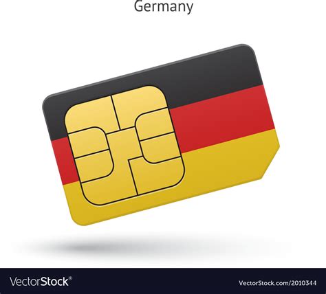 Germany mobile phone sim card with flag Royalty Free Vector