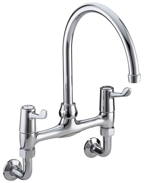 Bristan Value Lever Wall Mounted Sink Mixer Tap - 6 inch Lever