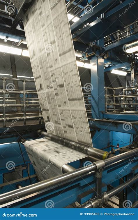 Process of Newspaper Production Stock Image - Image of press, machine ...